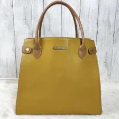 バーバリー ハンドバッグ レザー ロゴ イエロー ヴィンテージ ノバチェック