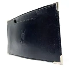 【美品】イヴ・サンローラン　カードケース　レザー　ブラック
