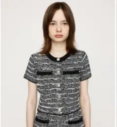 SLY KNIT TWEED COMPACT TOPS 半袖