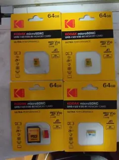 KODAK microSDXC 64GB UHS-I U3 V30 A1　４個