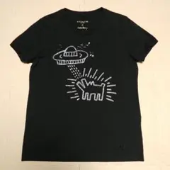 【美品】COACH コーチ キースヘリング UFO スパンコール ラメ Tシャツ