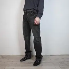 Wrangler ストレートデニムジーンズパンツ ダークグレー/UW192