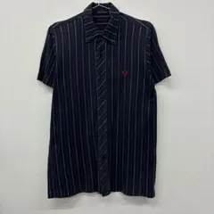 fred perry ストライプシャツ　ネイビー　サイズM ユ18