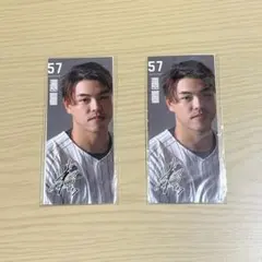 千葉ロッテマリーンズ　57 小川龍成　選手フォトシール２枚セット