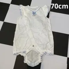 ホワイトロンパース 70サイズ フリル付き