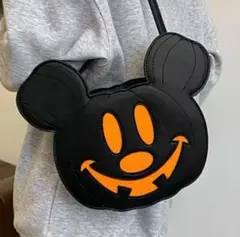ミッキーヘッドシェイプ ショルダーバッグ ディズニー ハロウィン パンプキン