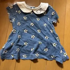 ミッフィー！花柄ウサギ刺繍トップス 95cm以下
