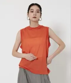 BEAUTY&YOUTH オレンジ ノースリーブ トップス フリーサイズ