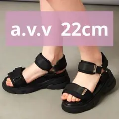 a.v.v 厚底　サンダル 22cm ブラック