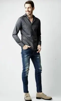 1piu1uguale3 PLAIN SHIRT D.GRAY