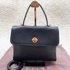 極美品☆CELINE ハンドバッグ 2way サークル金具 ブラック