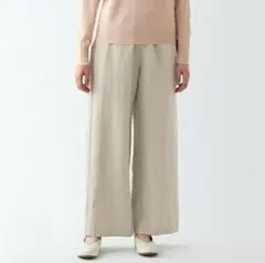 【無印良品】フレンチリネン　ストレートパンツS　生成