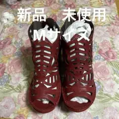 お値下げ未使用Hina Day GreenカットワークサンダルブMサイズ