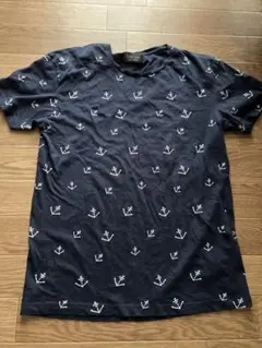 ZARA MAN ネイビー プリントTシャツ S 175/92 38