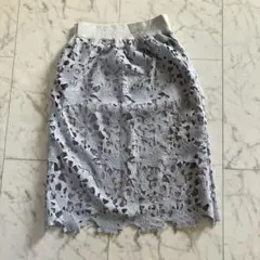 ライトグレー レース タイトスカート