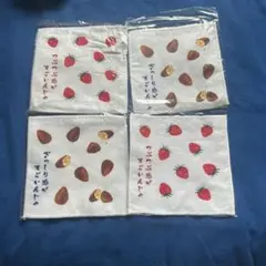 グリコつぶつぶいちご＆アーモンドクラッシュポッキー　オリジナルミニタオル2種4枚