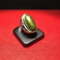【ヴィンテージ】12号 昭和レトロ デザインリング 天然石 R3