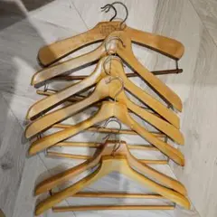 男性用 木製ハンガー 7本セット