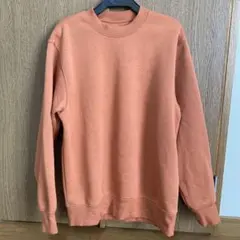 無印　オレンジ クルーネック トレーナー S