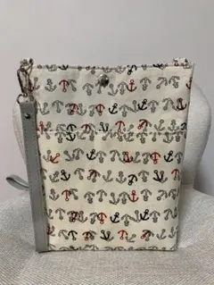 【ハンドメイド】ポシェットマリン柄 ショルダーバッグ ナチュラル