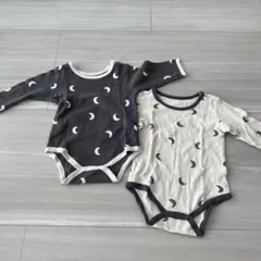 月柄ロンパース 2枚セット 80cm