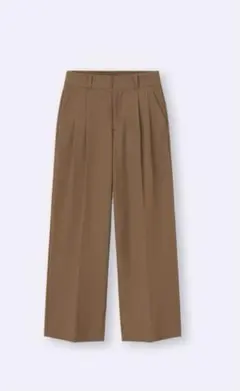GU タックワイドパンツS ブラウン