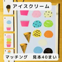 マッチングゲーム アイスクリーム 見本40枚　マグネット　知育玩具