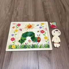 いもむしデザインの知育パズルとぬいぐるみ