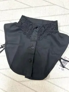 新品未使用 タグ付き ブラック×ブラック つけ襟 花柄