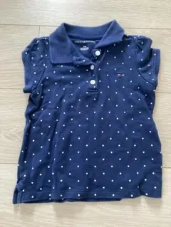 TOMMY HILFIGER ネイビー ドット ポロシャツ 2T