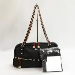 【美品】GUCCI(グッチ)シェリーライン チェーンボストンバッグ 黒