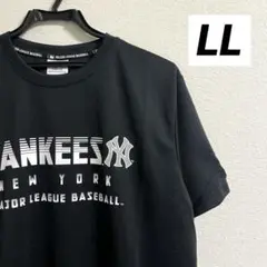 【未使用タグ付】MLB ヤンキース 半袖Tシャツ メッシュ 黒(ブラック) LL