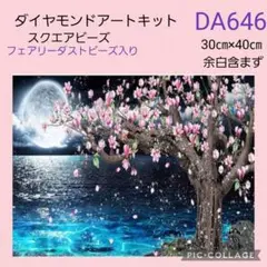DA646★ダイヤモンドアートキット★スクエアビーズ★フェアリーダストビーズ入り