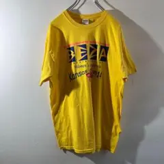 T-21 GILDAN BEZA プリント Tシャツ イエロー Lサイズ