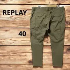 REPLAY リプレイ カーゴパンツ オリーブ カーキ ストレッチ 大きいサイズ
