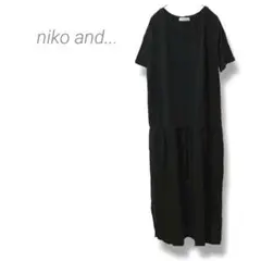 【ニコアンド】nikoand... ウエストドローストリングワンピース ブラック