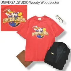 【公式】 ユニバーサルスタジオ 半袖 ウッドペッカーTシャツ S 赤 メンズ
