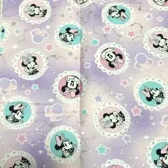 ミニー　ディズニー　パープル　はぎれ　生地