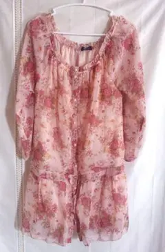 期間限定値下げ中　訳あり　新品　花柄チュニック ピンク系