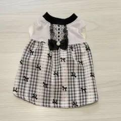 【SALE】SSサイズ＊ギンガムチェックリボンレース柄ワンピース