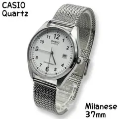 CASIO STANDARD ドレスウォッチ ホワイト SSミラネーゼ