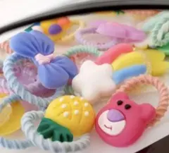 【新品未使用】40本！ヘアゴム　ヘアアクセサリー kids 可愛い クリアポーチ