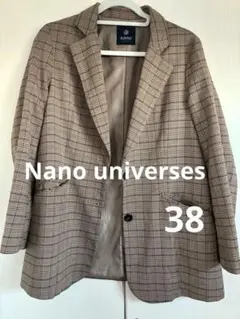 nano テーラードジャケット チェック サイズ38