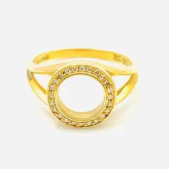 美品　Chopard ショパール K18YG 750 ダイヤ リング 4.7g