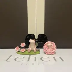 美品❤︎カエルのコポー COPEAU 桜リース&桜色カエルお花見 2体セット