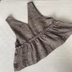【大幅値下げ中】子供服　女の子　チェック柄　トップス　ビスチェ　フリーサイズ