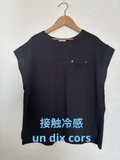 新品 アンディコール un dix cors 黒トップス フレンチスリーブ 値下