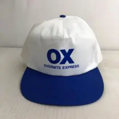 【USA古着】OX Overnight Express トラッカーキャップ　白青