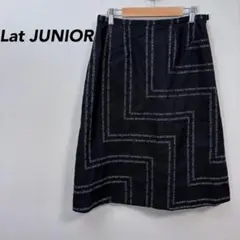【ラットジュニア】スカート　黒　ライン柄　ひざ丈　シンプル