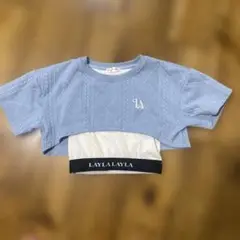 LAYLA LAYLA ケーブル編みクロップドトップス